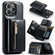 iPhone 15 Pro Max DG.MING M3 Series Glitter Powder Card Bag Leather Phone Case - Black