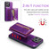 iPhone 15 Pro Max DG.MING M3 Series Glitter Powder Card Bag Leather Phone Case - Dark Purple