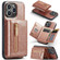 iPhone 15 Pro Max DG.MING M3 Series Glitter Powder Card Bag Leather Phone Case - Rose Gold