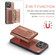 iPhone 15 Pro Max DG.MING M3 Series Glitter Powder Card Bag Leather Phone Case - Rose Gold