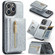 iPhone 15 Pro Max DG.MING M3 Series Glitter Powder Card Bag Leather Phone Case - Silver
