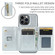 iPhone 15 Pro Max DG.MING M3 Series Glitter Powder Card Bag Leather Phone Case - Silver