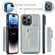 iPhone 15 Pro Max DG.MING M3 Series Glitter Powder Card Bag Leather Phone Case - Silver