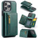 iPhone 15 Pro Max DG.MING M5 Series Zip RFID Multi Card Detachable Leather Phone Case - Green