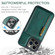 iPhone 15 Pro Max DG.MING M5 Series Zip RFID Multi Card Detachable Leather Phone Case - Green