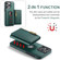 iPhone 15 Pro Max DG.MING M5 Series Zip RFID Multi Card Detachable Leather Phone Case - Green