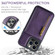 iPhone 15 Pro Max DG.MING M5 Series Zip RFID Multi Card Detachable Leather Phone Case - Purple