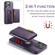 iPhone 15 Pro Max DG.MING M5 Series Zip RFID Multi Card Detachable Leather Phone Case - Purple