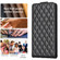 iPhone 15 Pro Max Diamond Lattice Vertical Flip Leather Phone Case - Black