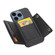 iPhone 15 Pro Max Double Buckle Card Slots PU+TPU Phone Case - Black