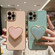 iPhone 15 Pro Max Electroplating Love Heart Holder TPU Phone Case - Blue