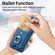 iPhone 15 Pro Max Electroplating Skin-feel Leather Ring Card Wallet Phone Case - Blue