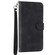 iPhone 15 Pro Max Embossed Line Leather Phone Case with Lanyard - Black