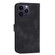 iPhone 15 Pro Max Embossed Line Leather Phone Case with Lanyard - Black