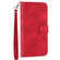 iPhone 15 Pro Max Embossed Line Leather Phone Case with Lanyard - Red