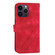 iPhone 15 Pro Max Embossed Line Leather Phone Case with Lanyard - Red