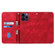 iPhone 15 Pro Max Embossed Line Leather Phone Case with Lanyard - Red