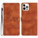 iPhone 15 Pro Max Flower Butterfly Embossing Pattern Leather Phone Case - Brown iPhone 15 Pro Max Flower Butterfly Embossing Pattern Leather Phone Case - Brown