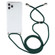 iPhone 15 Pro Max Four-Corner Shockproof Transparent TPU Case with Lanyard - Dark Green