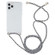iPhone 15 Pro Max Four-Corner Shockproof Transparent TPU Case with Lanyard - Zebra