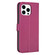 iPhone 15 Pro Max Four-leaf Embossed Leather Phone Case - Rose Red