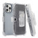 iPhone 15 Pro Max Frosted PC+TPU Phone Case with Back Clip - Transparent Blue