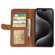 iPhone 15 Pro Max GEBEI Top-grain Horizontal Flip Leather Phone Case - Brown