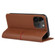 iPhone 15 Pro Max GEBEI Top-grain Horizontal Flip Leather Phone Case - Brown