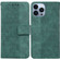 iPhone 15 Pro Max Geometric Embossed Leather Phone Case - Green