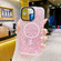 iPhone 15 Pro Max Gold Armor MagSafe Glitter Epoxy Phone Case - Pink