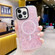 iPhone 15 Pro Max Gold Armor MagSafe Glitter Epoxy Phone Case - Pink