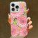 iPhone 15 Pro Max Gold Foil Oil Painting Epoxy TPU Phone Case - Purple Chrysanthemum