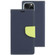 iPhone 15 Pro Max GOOSPERY FANCY DIARY Cross Texture Leather Phone Case - Navy Blue