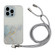 iPhone 15 Pro Max Hollow Marble Pattern TPU Shockproof Phone Case with Rope - Grey