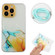 iPhone 15 Pro Max Hollow Marble Pattern TPU Shockproof Phone Case with Rope - Yellow