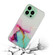 iPhone 15 Pro Max Hollow Marble Pattern TPU Straight Edge Phone Case - Green