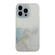 iPhone 15 Pro Max Hollow Marble Pattern TPU Straight Edge Phone Case - Grey