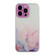 iPhone 15 Pro Max Hollow Marble Pattern TPU Straight Edge Phone Case - Pink