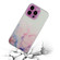 iPhone 15 Pro Max Hollow Marble Pattern TPU Straight Edge Phone Case - Pink