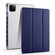 iPad Air 11 2024 3-fold Clear TPU Smart Leather Tablet Case with Pen Slot - Dark Blue