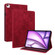 iPad Air 11 2024 Butterfly Flower Embossed Leather Tablet Case - Red