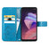 TCL 10 SE Four-leaf Clasp Embossed Buckle Mobile Phone Protection Leather Case - Blue
