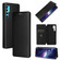 TCL 20 Pro 5G Carbon Fiber Texture Horizontal Flip TPU + PC + PU Leather Case with Card Slot - Black