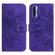 TCL 20 Pro 5G Skin Feel Sun Flower Pattern Flip Leather Phone Case with Lanyard - Dark Purple