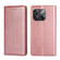 OnePlus 10T Gloss Oil Solid Color Magnetic Leather Phone Case - Rose Gold