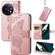 OnePlus 11 Butterfly Love Flower Embossed Flip Leather Phone Case - Rose Gold