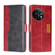 OnePlus 11 Contrast Color Side Buckle Leather Phone Case - Red + Black