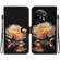 OnePlus 11 Crystal Texture Colored Drawing Leather Phone Case - Gold Peony