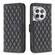OnePlus 12 5G Diamond Lattice Wallet Flip Leather Phone Case - Black