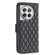 OnePlus 12 5G Diamond Lattice Wallet Flip Leather Phone Case - Black